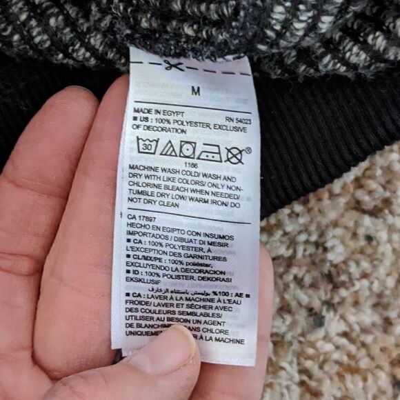 (Old Navy) Gray Black Sweater Jacket Zip Pockets M - Picture 6 of 7